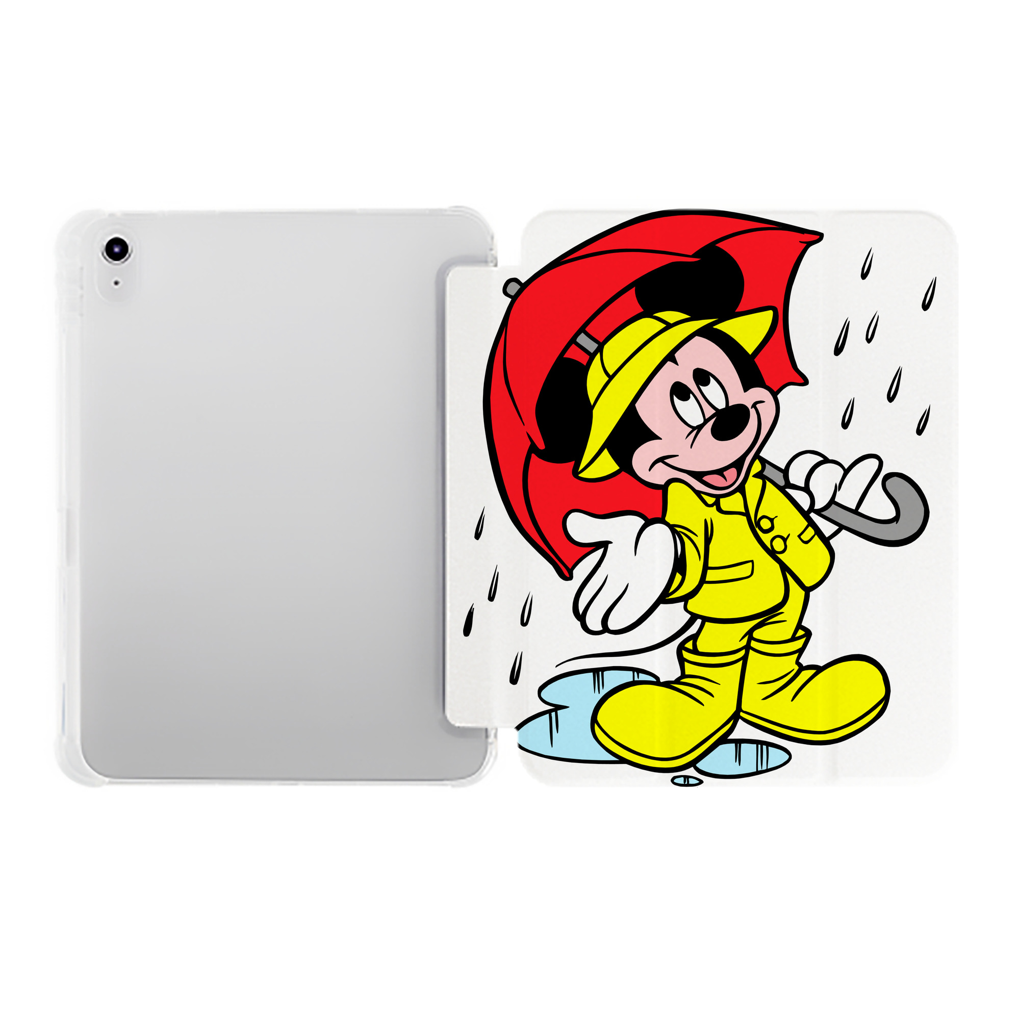 （画像用） ミッキーマウス Mickey Mouse IPad ケース ペン収納付き 三つ折りスタンド PUレザー×シリコン 対応機種9.5/10.5/10.9インチ